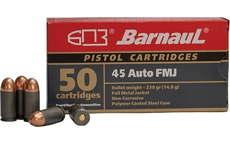 Barnaul Ammunition 45 auto 230gr full metal jacket 50/box
